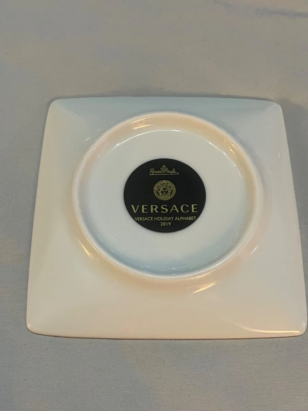 Versace Rosenthal Alphabet L Small Square Plate 12cm